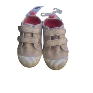 Cat & Jack Toddler Girl Sneakers Size 7 NWT Grey Floral Velcro Shoes